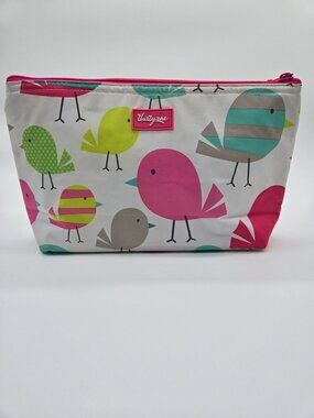 Thirty-One Insulated Zippered Pouch With Colorful Bird Print